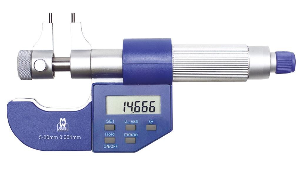 Moore & Wright 280-01DDl Digital Inside Caliper Micrometer 5-30mm/0.2-1.2"