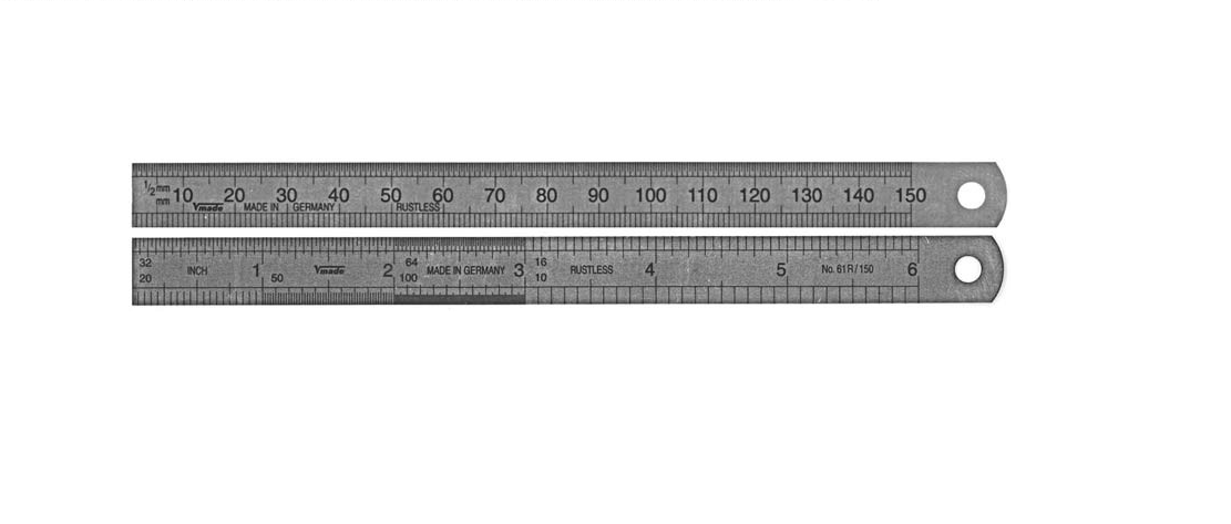 Vogel Stainless Steel Rule Metric/Imperial 150mm/6" 13 x 0.5mm